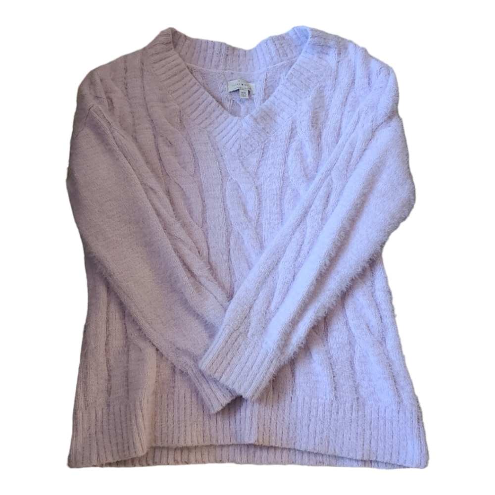 Fluffy v neck sweater